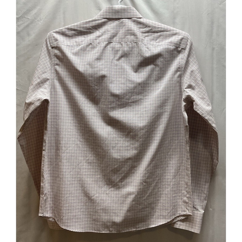 Men's UNTUCKit‎ Long Sleeve Plaid Dress Shirt White Pink Blue Slim Fit Large - Picture 5 of 6